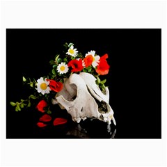 Animal Skull With A Wreath Of Wild Flower Large Glasses Cloth by igorsin