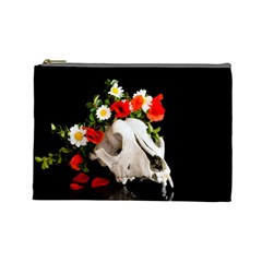 Animal Skull With A Wreath Of Wild Flower Cosmetic Bag (large)  by igorsin