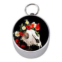 Animal Skull With A Wreath Of Wild Flower Mini Silver Compasses by igorsin