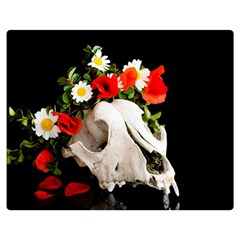 Animal Skull With A Wreath Of Wild Flower Double Sided Flano Blanket (medium)  by igorsin