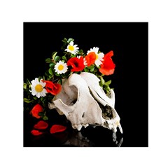 Animal Skull With A Wreath Of Wild Flower Small Satin Scarf (square) by igorsin