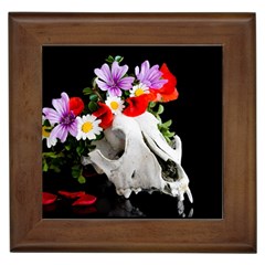 Animal Skull With A Wreath Of Wild Flower Framed Tiles by igorsin