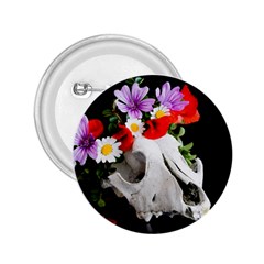 Animal Skull With A Wreath Of Wild Flower 2 25  Buttons by igorsin