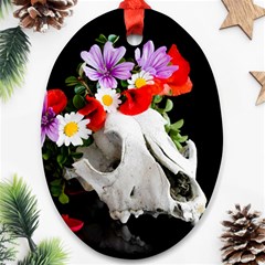 Animal Skull With A Wreath Of Wild Flower Ornament (oval) by igorsin