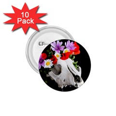 Animal Skull With A Wreath Of Wild Flower 1 75  Buttons (10 Pack) by igorsin