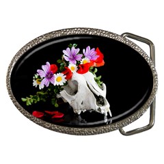 Animal Skull With A Wreath Of Wild Flower Belt Buckles by igorsin