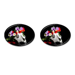 Animal Skull With A Wreath Of Wild Flower Cufflinks (oval) by igorsin