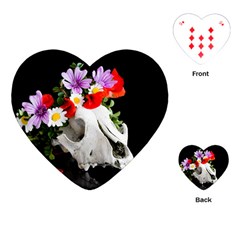 Animal Skull With A Wreath Of Wild Flower Playing Cards (heart)  by igorsin