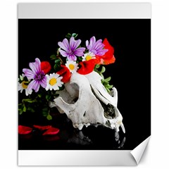 Animal Skull With A Wreath Of Wild Flower Canvas 16  X 20   by igorsin