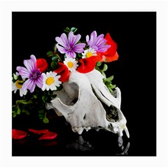 Animal Skull With A Wreath Of Wild Flower Medium Glasses Cloth by igorsin