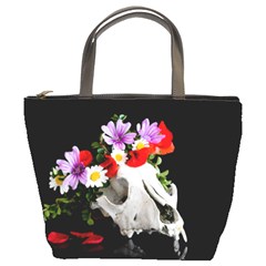 Animal Skull With A Wreath Of Wild Flower Bucket Bags by igorsin