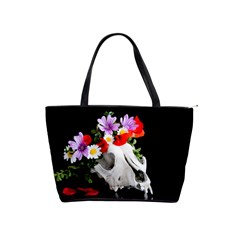 Animal Skull With A Wreath Of Wild Flower Shoulder Handbags by igorsin