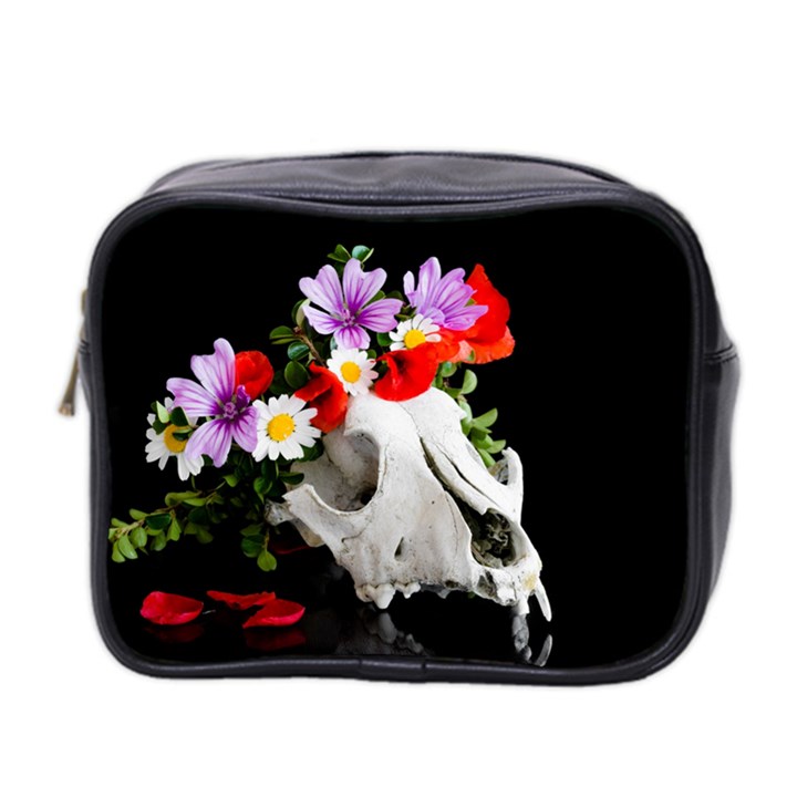 Animal Skull With A Wreath Of Wild Flower Mini Toiletries Bag 2-Side