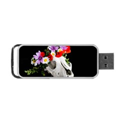 Animal Skull With A Wreath Of Wild Flower Portable Usb Flash (one Side) by igorsin