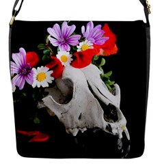 Animal Skull With A Wreath Of Wild Flower Flap Messenger Bag (s) by igorsin