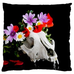 Animal Skull With A Wreath Of Wild Flower Standard Flano Cushion Case (one Side) by igorsin