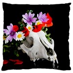 Animal Skull With A Wreath Of Wild Flower Standard Flano Cushion Case (One Side) Front