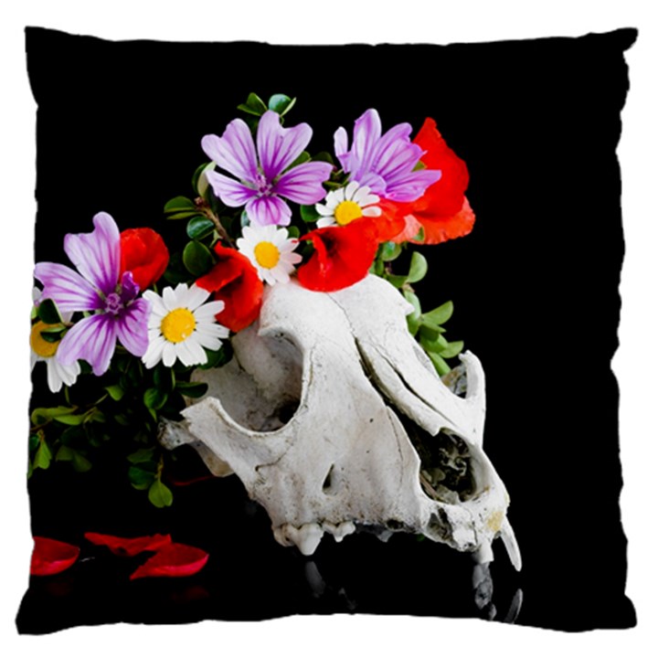 Animal Skull With A Wreath Of Wild Flower Standard Flano Cushion Case (One Side)