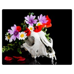 Animal Skull With A Wreath Of Wild Flower Double Sided Flano Blanket (medium)  by igorsin