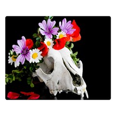 Animal Skull With A Wreath Of Wild Flower Double Sided Flano Blanket (large)  by igorsin