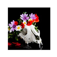 Animal Skull With A Wreath Of Wild Flower Small Satin Scarf (square) by igorsin