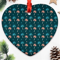 Summer Palms Pattern Ornament (heart)