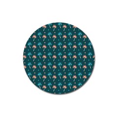 Summer Palms Pattern Magnet 3  (round) by TastefulDesigns