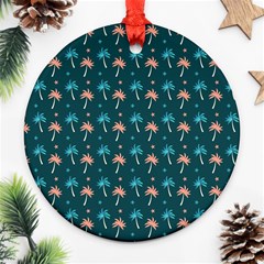 Summer Palms Pattern Round Ornament (two Sides)