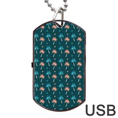 Summer Palms Pattern Dog Tag Usb Flash (one Side) by TastefulDesigns