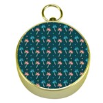 Summer palms pattern Gold Compasses Front