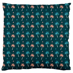 Summer Palms Pattern Large Flano Cushion Case (one Side) by TastefulDesigns