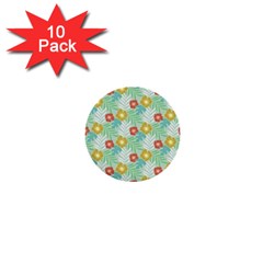 Vintage Floral Summer Pattern 1  Mini Buttons (10 Pack)  by TastefulDesigns