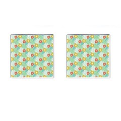 Vintage Floral Summer Pattern Cufflinks (square)