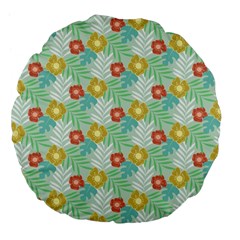 Vintage Floral Summer Pattern Large 18  Premium Flano Round Cushions by TastefulDesigns