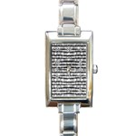 Abstract Wavy Black And White Pattern Rectangle Italian Charm Watch Front