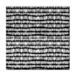 Abstract Wavy Black And White Pattern Tile Coasters Front