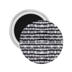 Abstract Wavy Black And White Pattern 2.25  Magnets