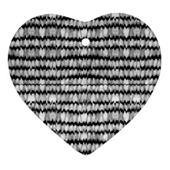 Abstract Wavy Black And White Pattern Ornament (Heart)