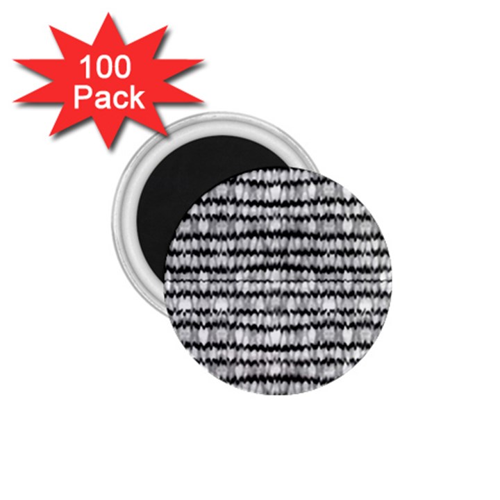 Abstract Wavy Black And White Pattern 1.75  Magnets (100 pack) 