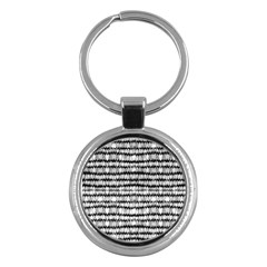 Abstract Wavy Black And White Pattern Key Chains (Round) 