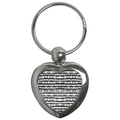 Abstract Wavy Black And White Pattern Key Chains (Heart) 