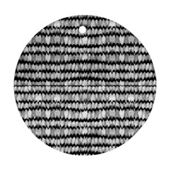 Abstract Wavy Black And White Pattern Round Ornament (two Sides) by dflcprints