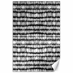 Abstract Wavy Black And White Pattern Canvas 24  x 36 