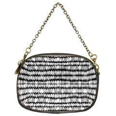 Abstract Wavy Black And White Pattern Chain Purses (Two Sides) 