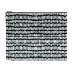 Abstract Wavy Black And White Pattern Cosmetic Bag (xl) by dflcprints