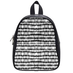 Abstract Wavy Black And White Pattern School Bag (Small)