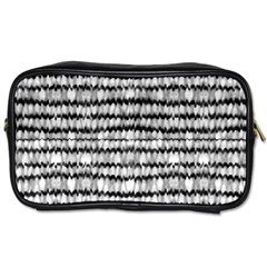 Abstract Wavy Black And White Pattern Toiletries Bags