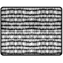 Abstract Wavy Black And White Pattern Fleece Blanket (Medium) 