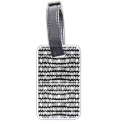 Abstract Wavy Black And White Pattern Luggage Tags (One Side) 