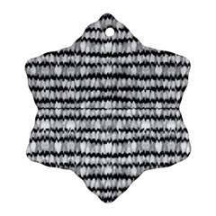 Abstract Wavy Black And White Pattern Ornament (Snowflake)